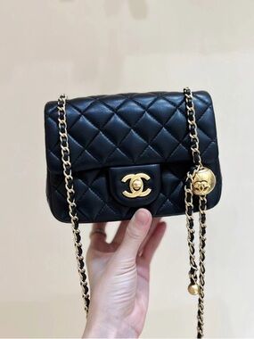 CHANEL Mini Square Bag with Ball  Like New